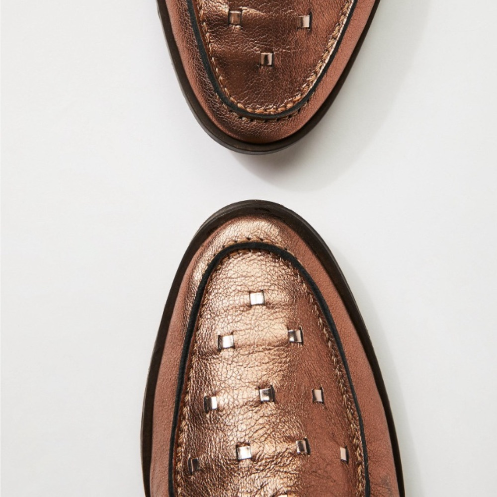 Free People • Bronze Leather Bakersfield Mules - Picture 3 of 5